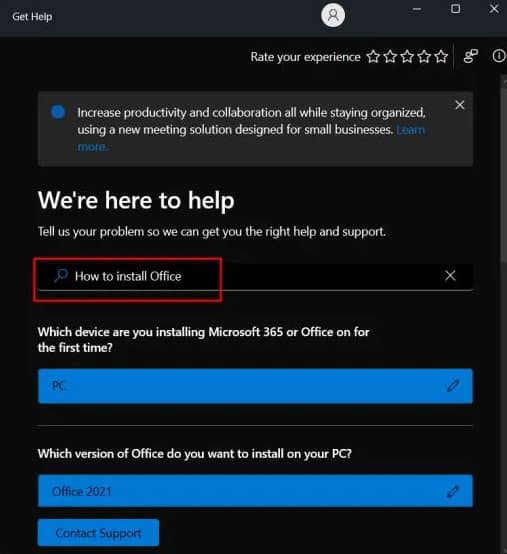 Launch the Native Get Help App