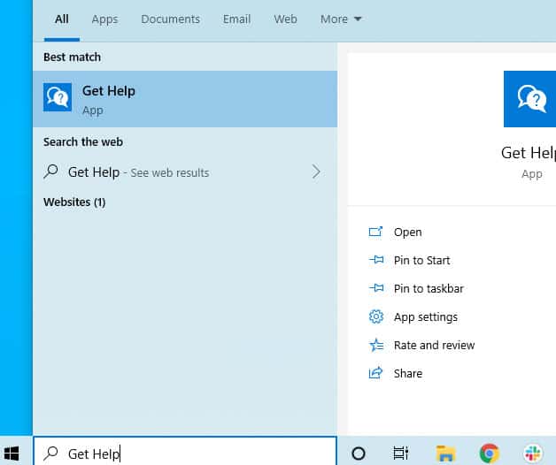 Use the Get Help App for Windows 10 Support