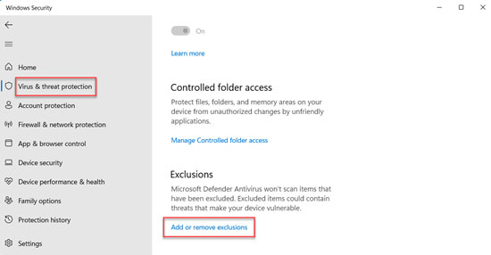 Exclusions Exclude