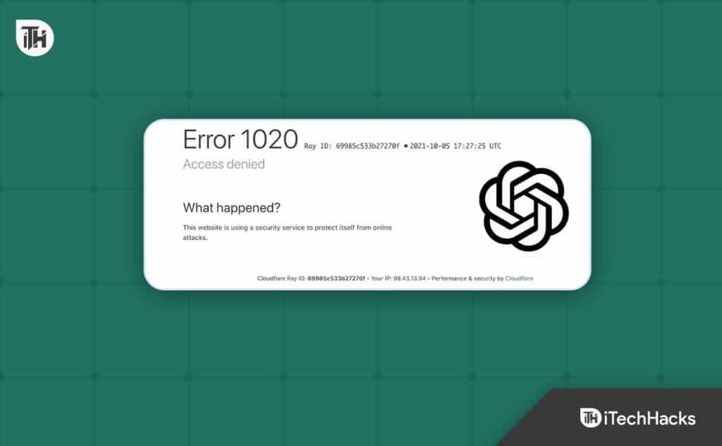 How to Fix ChatGPT Error Code 1020 Access Denied