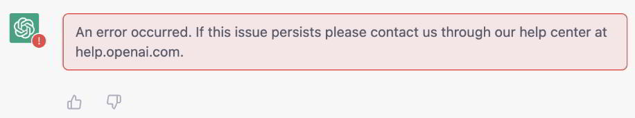 ChatGPT Network Error
