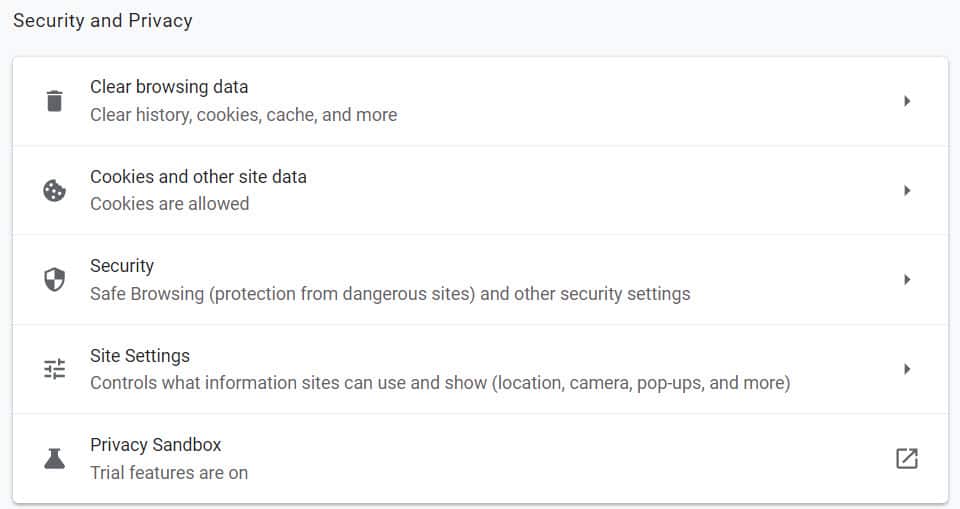 Privacy and security 