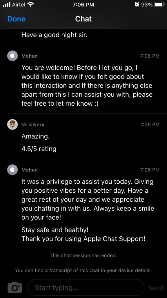 Contact Apple Customer Support Team