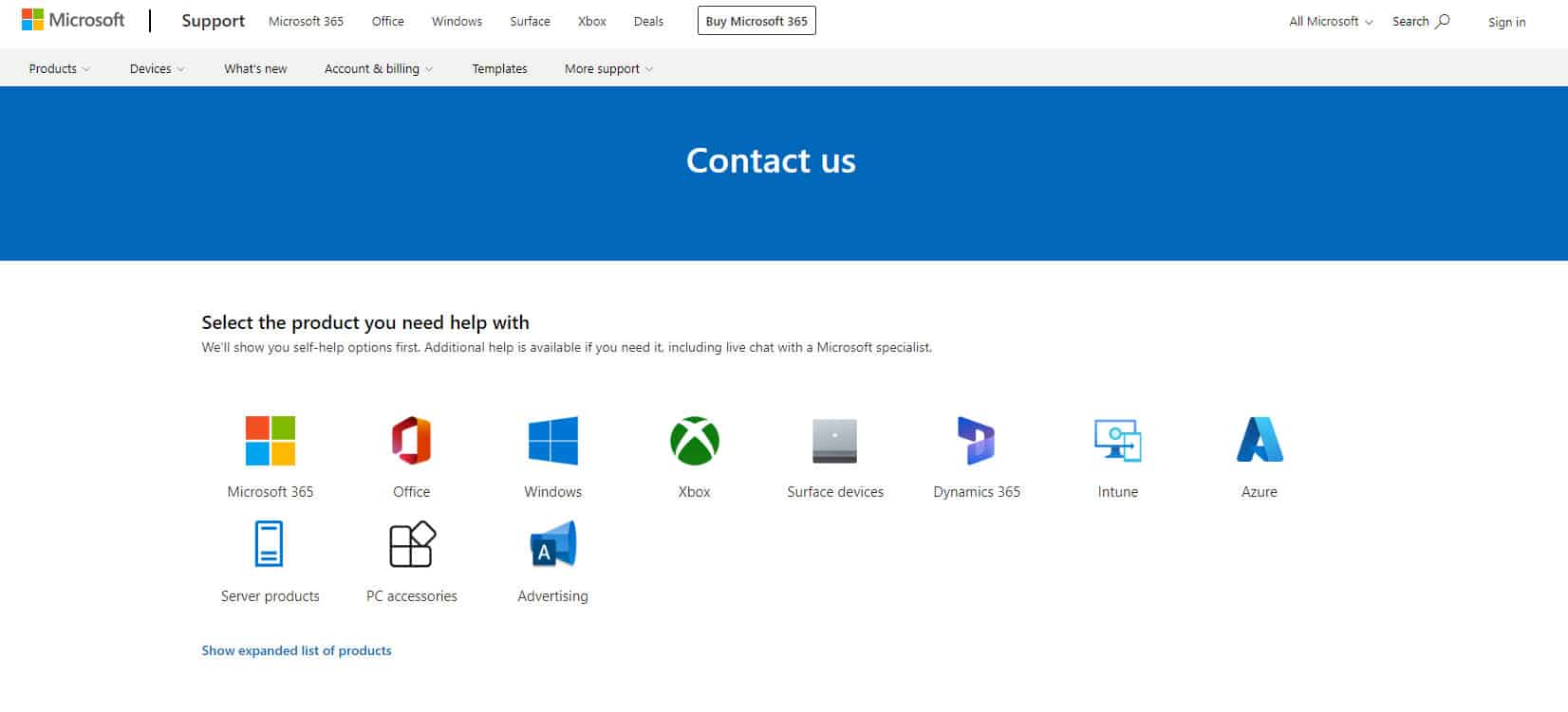 Contact Microsoft Support