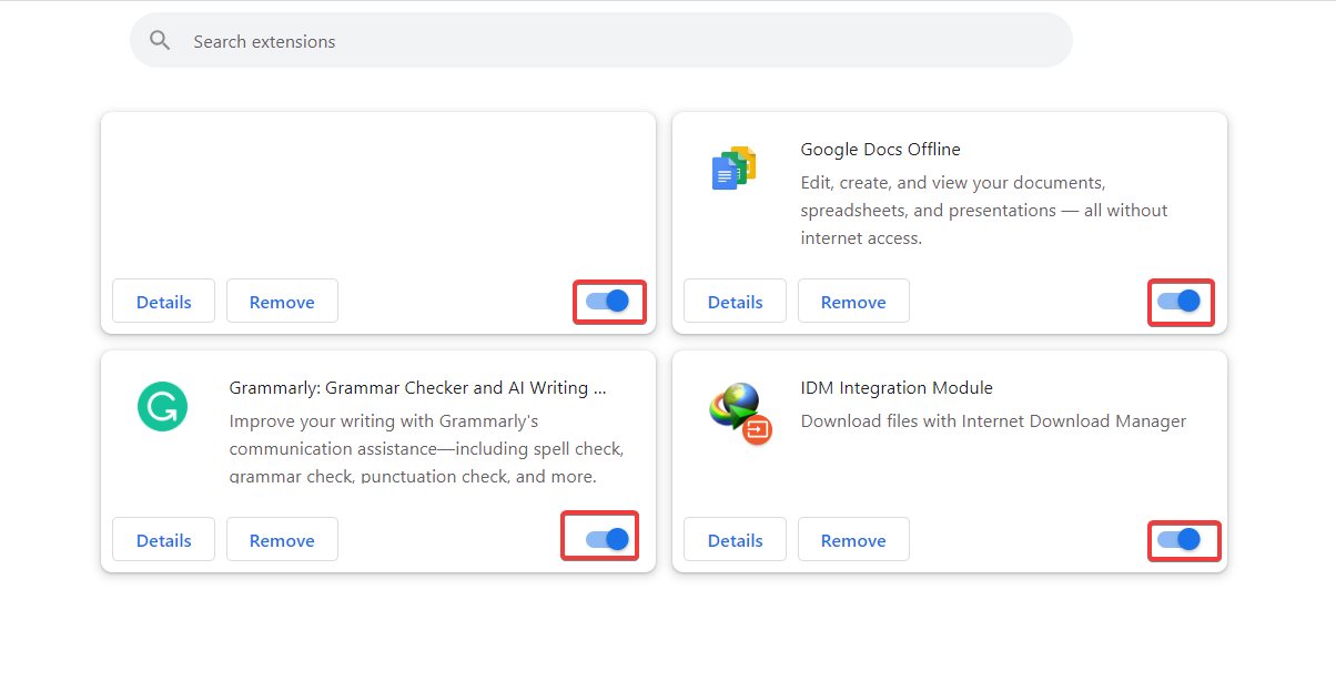 disable extension