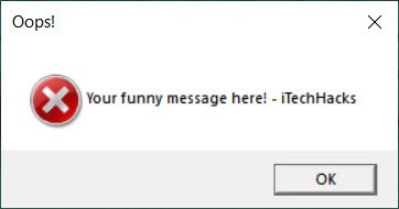 Making Your Own Funny Error Message on Windows 10/11