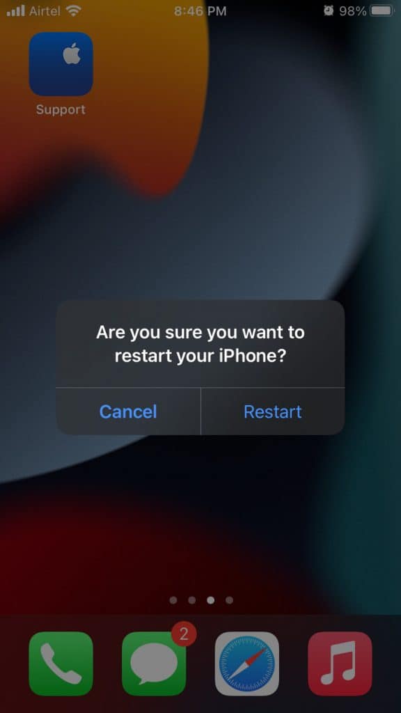 Restart iOS Device