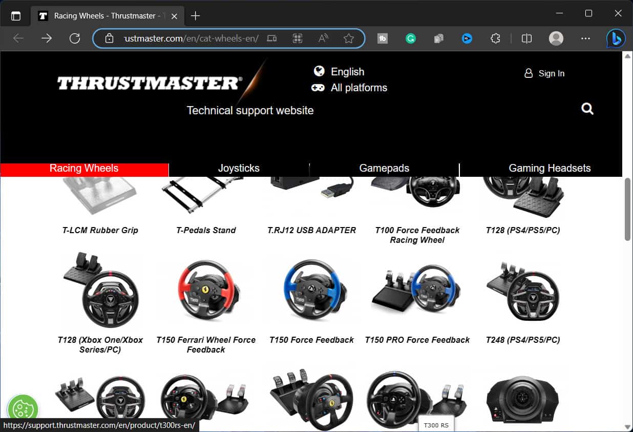 Thrustmaster Support