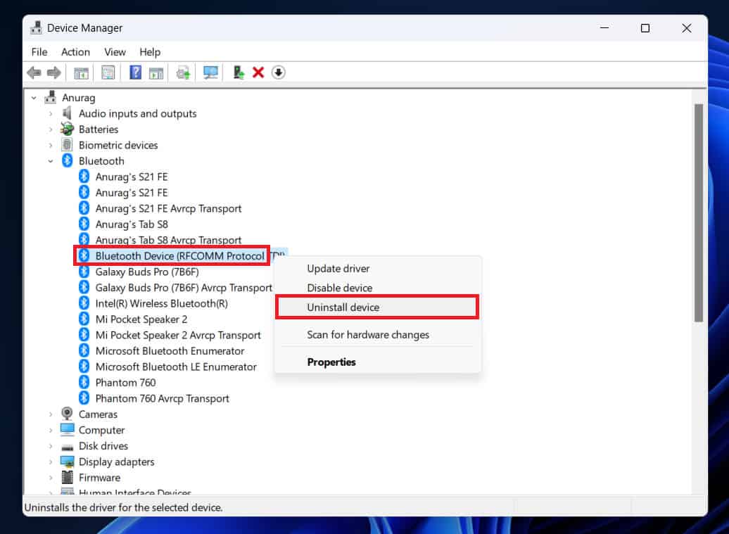 Uninstall Device
