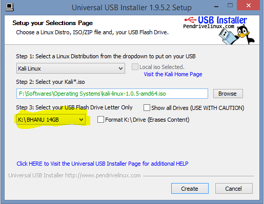 create bootable kali linux live usb