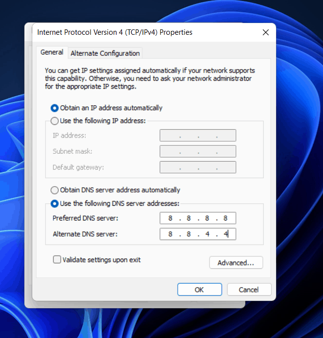 IPv4 Properties