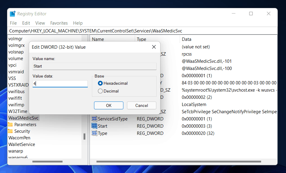 Windows Update Medic Service (WaaSMedicSVC.exe) in Windows 11