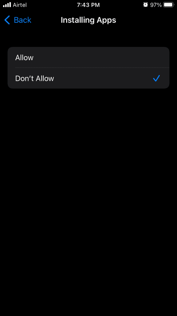 Remove Screen Time Restrictions