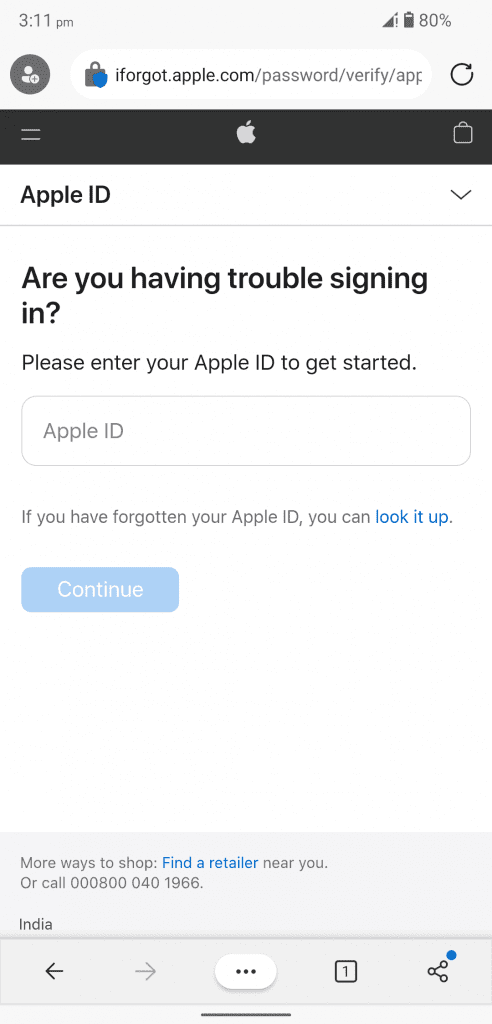 Reset Apple ID Password
