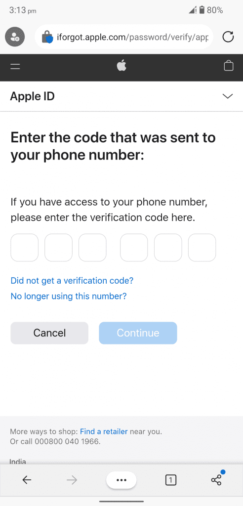 Reset Apple ID Password