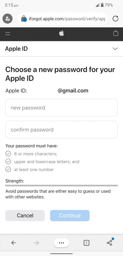 Reset Apple ID Password