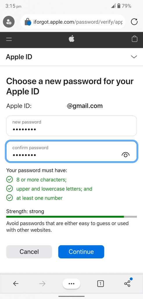 Reset Apple ID Password