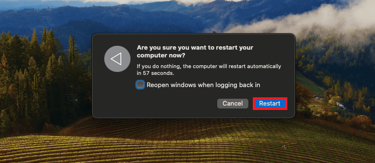 Restart Mac