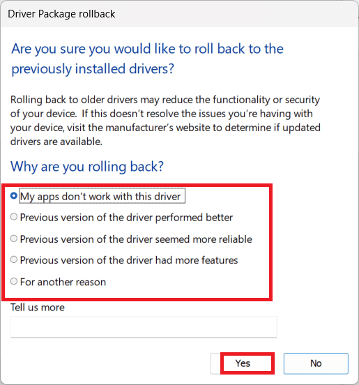 Roll Back Graphics Driver