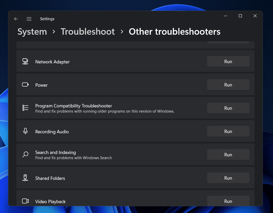 Search And Indexing Troubleshooter