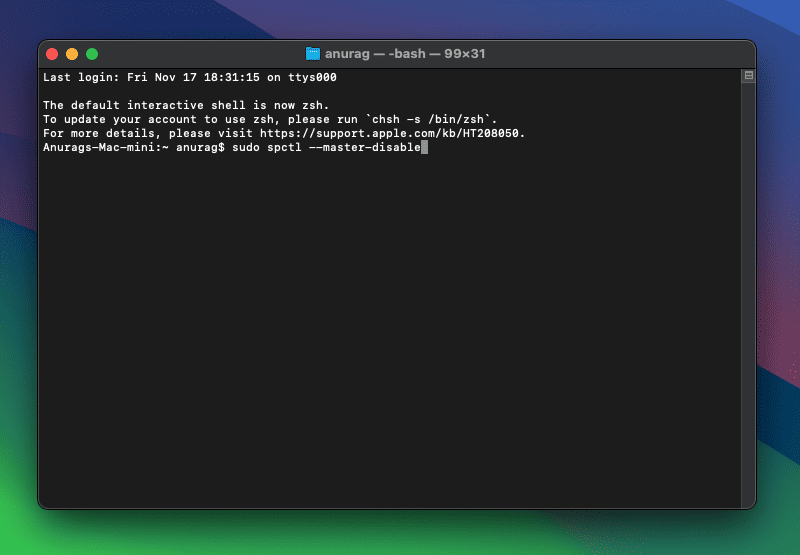 Terminal Command