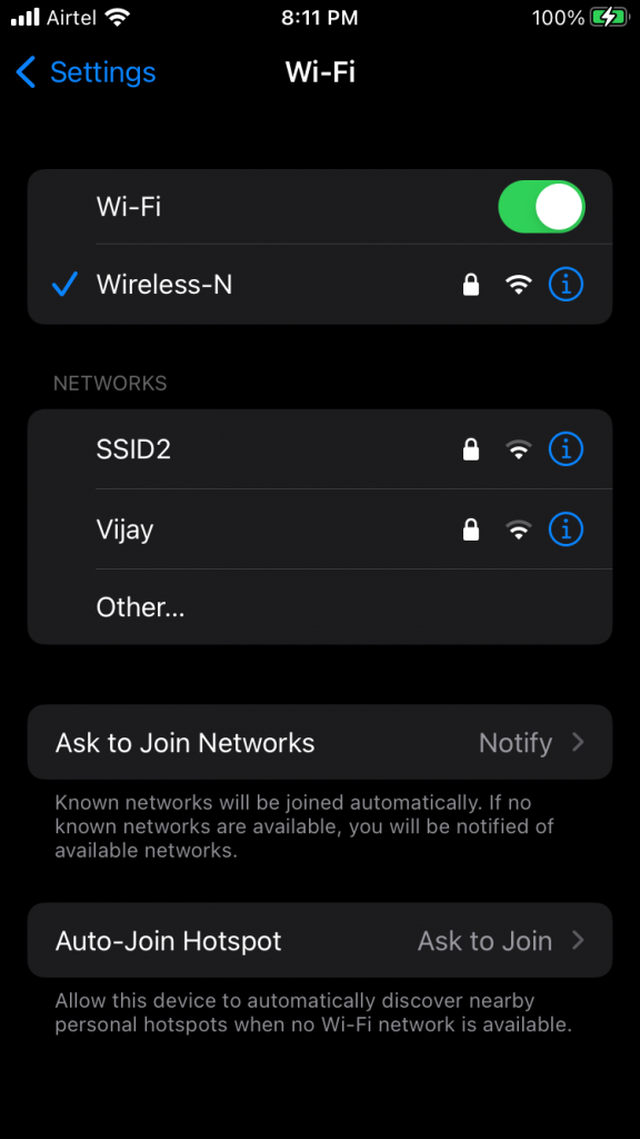 Turn on Private Address of Wi-Fi Network (3)