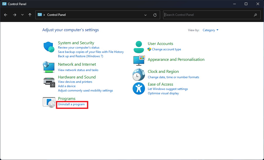 Uninstall A Program