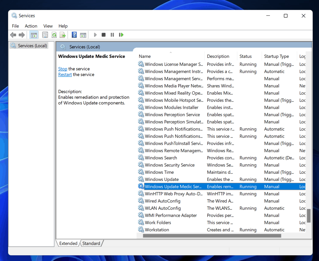 Windows Update Medic Service (WaaSMedicSVC.exe) in Windows 11