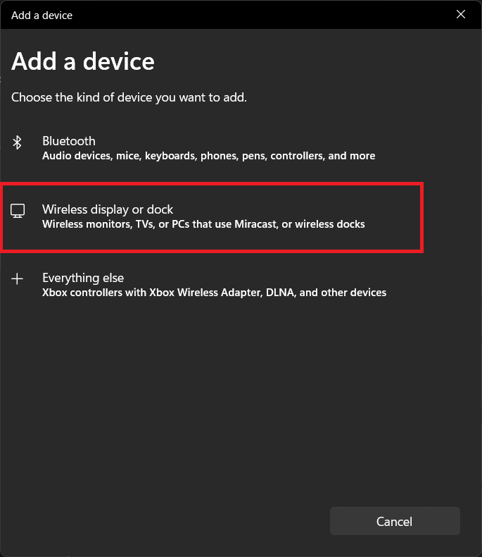 Wireless Display or Dock